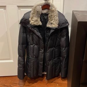 Steve by Searle Down Coat with Rabbit Fur Collar